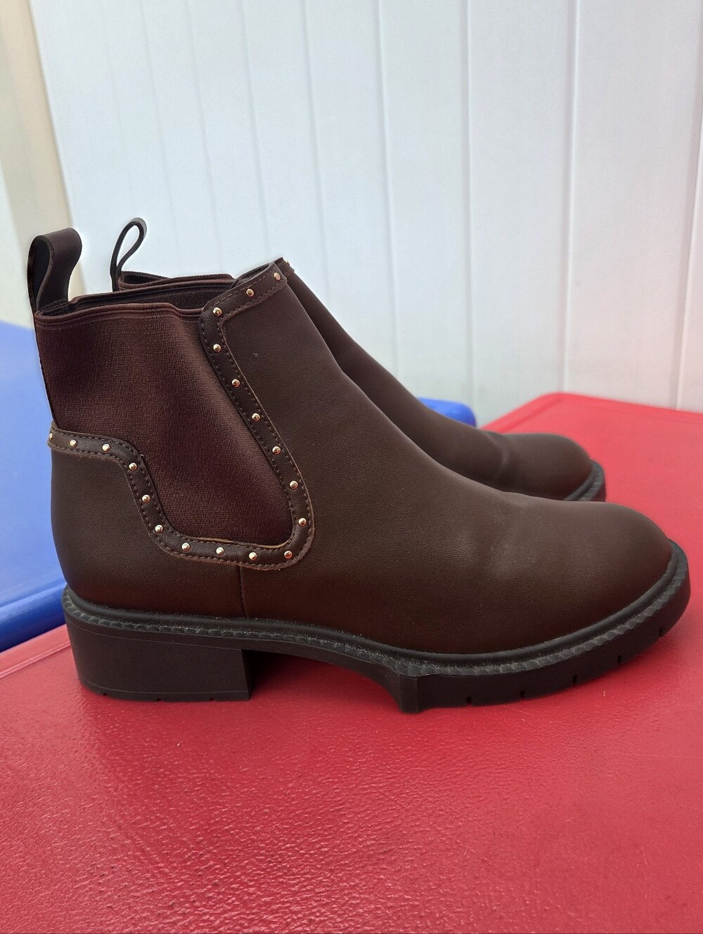 NWOT  Coach Brown Chelsea Lug Sole Ankle Boots